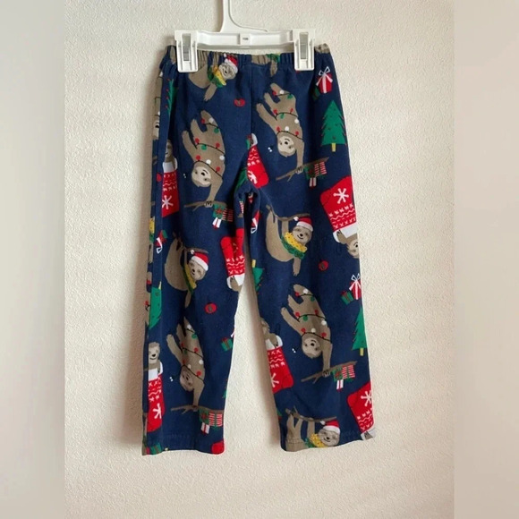 Carters boys fleece sloth Christmas pajama pants size 5T - Picture 3 of 4